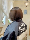 内巻きボブ☆やわらかオリーブブラウン