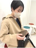 ウエット×黒髪マッシュショート