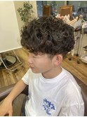 アフロ安藤 メンズパーマ マッシュパーマ マットブラウン