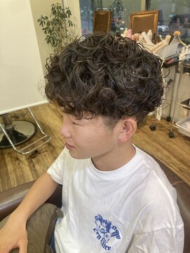 トータルビューティーサロン プリエ(prier) アフロ安藤 メンズパーマ マッシュパーマ マットブラウン