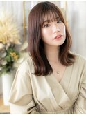 透明感ピンクブラウン外ハネロブくびれカールa戸田公園20代30代