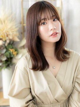 カバーヘア ブリス 戸田公園西口店(COVER HAIR bliss) 透明感ピンクブラウン外ハネロブくびれカールa戸田公園20代30代