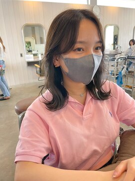 シェル 津山の手店(shel) 大人可愛い小顔美人くすみカラーアッシュグレーベージュ
