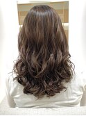 コテ巻き風デジタルパーマ　セミロング　30代40代50代髪型