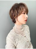 似合わせ横顔美人ショート◇フェザーショート・マロンベージュ