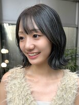 ノード(NODE)&nbsp;栄黒髪垢抜け丸みシルエットボブヘア