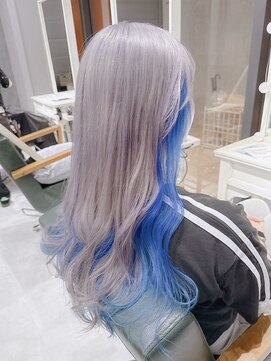 ホワイトラベンダーカラー/インナーネイビーブルー