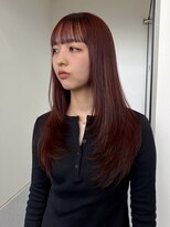 タブーアイ(TABOO.i) あき/レイヤーカット×ワインレッド