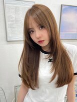 ハニーシブヤ(HONEY shibuya)&nbsp;セミロングレイヤー/シャギーカット/モカブラウン/ストレート1