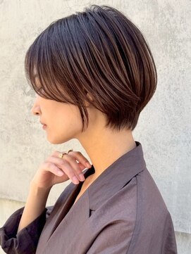 ソワネ 表参道(soigne) 表参道白髪ぼかしウルフショートボブベージュアッシュグレージュ