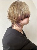 ショートウルフハイトーンデザインカラー