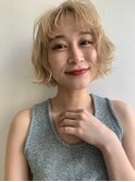 小顔/外ハネ/ショート/フェザーバンク[おもろまち駅/沖縄新都心