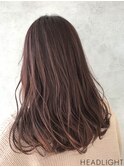 ピンクブラウンチェリーレッドハイライトカラーワインレッド