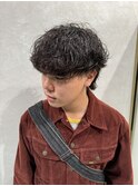 波巻きパーマ ウルフ マッシュパーマ ハイライト 新宿