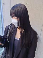 黒髪/ストレート/ロング/姫カット