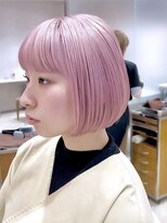 ピークアブー 銀座中央通り(PEEK-A-BOO)&nbsp;切りっぱなしボブペールホワイトピンクダメージレスケアブリーチ