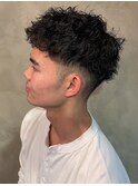 ツイスパ 刈り上げショート マッシュ 束感パーマ