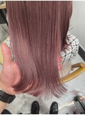 淡めピンクカラー ブリーチあり ピンクベージュ ピンクヘア