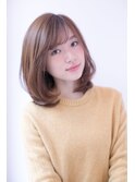 大人フリンジバングふんわりボブ