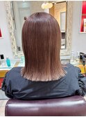透明感ショコラカラー×切りっぱなしミディアム