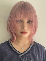 サンクマーケット 渋谷(cinq MARKET)&nbsp;渋谷ブリーチカラータッセルボブ顔周りレイヤー切りっぱなしボブ