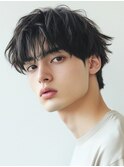 ニュアンスパーマ マッシュヘア メンズカット センターパート