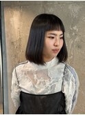 縮毛矯正 切りっぱなしボブ 内巻きボブ 新宿