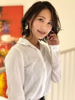 +animo南流山+かき上げ♪ダークアッシュの外ハネくびれヘア♪f