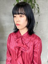 テトヘアー(teto hair) 伸ばしかけレイヤーウルフミディアムブルーブラック