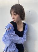 大人可愛い無造作ショートボブ★ベージュブラウン20代30代40代