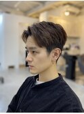 20代30代40代ブルーブラック韓国マッシュスパイキーショートヘア