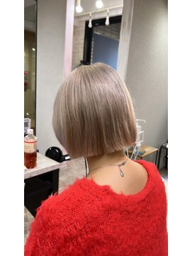 アジールヘア 所沢プロペ通り店(agir hair) ホワイトブロンド美髪ワイドバングケアブリーチリタッチ所沢