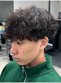 再現性高い波巻きスパイラルパーマ×刈り上げマッシュ