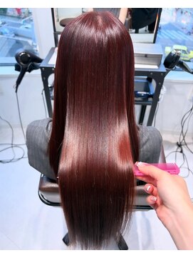 シェノン 梅田(CHAINON) 酸性縮毛矯正/チェリーレッドカラー/酸性ストレート