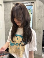 キーチェ 梅田中崎町(keych)&nbsp;レイヤーカット/オリーブベージュ/ブリーチなし/髪質改善/梅田