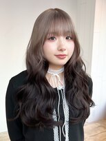 アルバム 池袋(ALBUM)&nbsp;顔周りレイヤーロングダブルカラー韓国ヘア_F31266