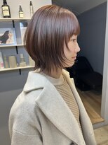 ベルベットヘア 千早店(Velvet hair)&nbsp;オレンジベージュ×ボブレイヤー【みつ】