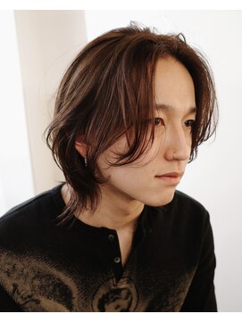 ゾーイ ボーイズ(ZOEY boyz) センターパートメンズレイヤーミディアムブラウン