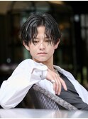 シャドウパート/Men'sHair/リバースセンターパート/表参道