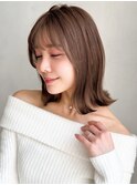 シースルーバング夏ミルクブラウンダークパープル外ハネボブ