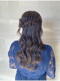 結婚式お呼ばれ サイドハーフアップ
