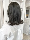 福山市美容室Caary 暗髪 ダークグレージュ 切りっぱなしボブ
