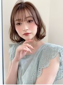 小顔カット・外ハネボブ・くびれヘア・ペールベージュ