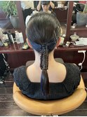 ヘアアレンジ/タイトアレンジ/編み込み/個性派アレンジ