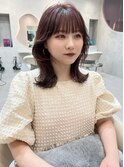 韓国風くびれヘア 顔まわりカット 暖色系カラー