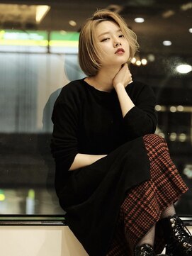 エムスラッシュ たまプラーザ(M.SLASH) ■カーキベージュかき上げワンレンボブMSLASHたまプラーザ12-7★