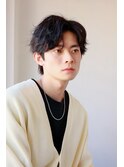 アッシュブラックマッシュパーマウルフカルマパーマ