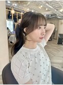 結んでも可愛い顔周りカット／自由が丘