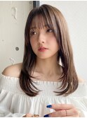 前髪 ネビージュ ボブルフ 黒髪 ワンレン 小顔 "