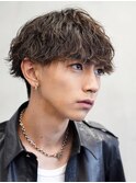 渋谷緩め波巻きスパイラルパーマメンズマッシュウルフ19時以降